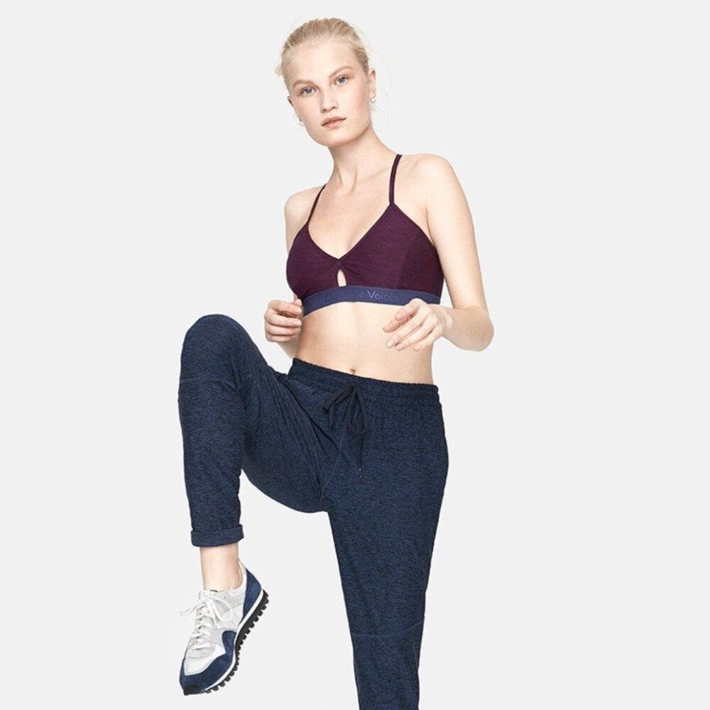 Outdoor Voices - Plum and Blue Steeplechase Sports Bra - Size S or M